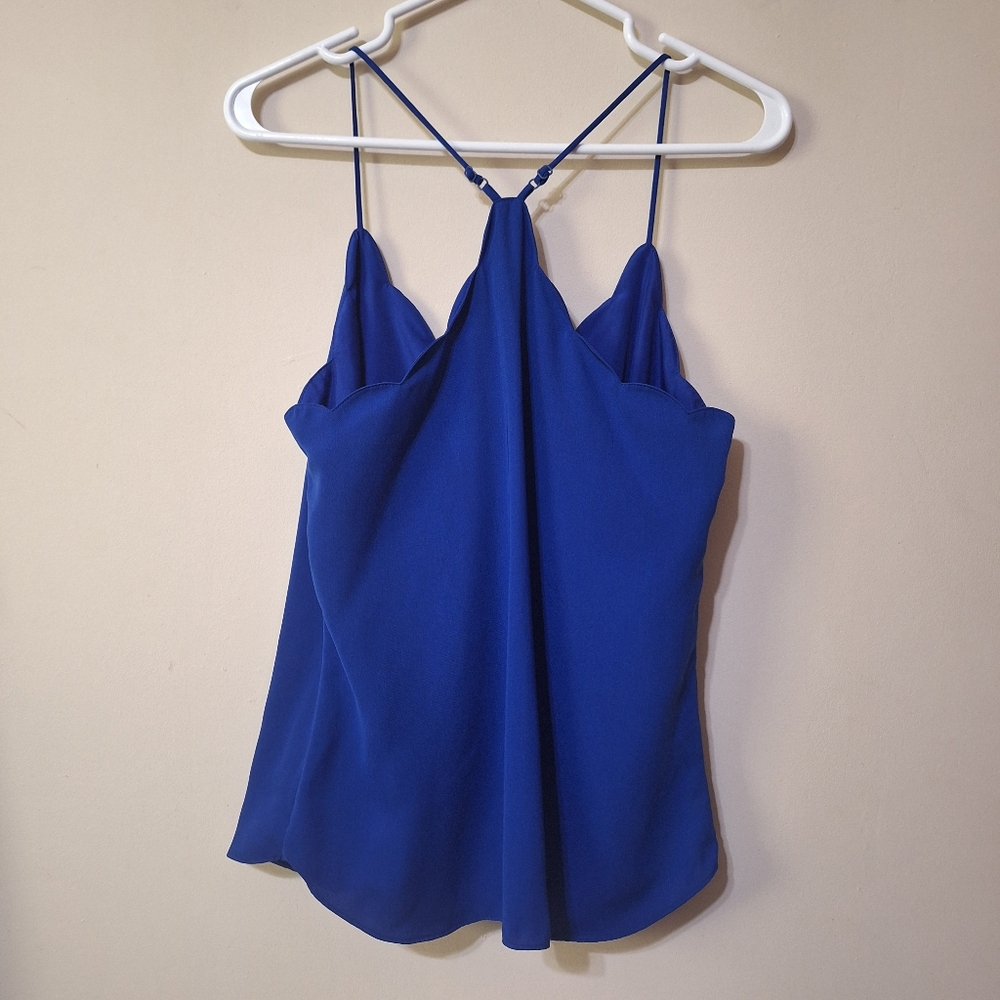 J.Crew Scalloped Racerback Cami Tank Top Royal Blue Size 4 S - Picture 8 of 10